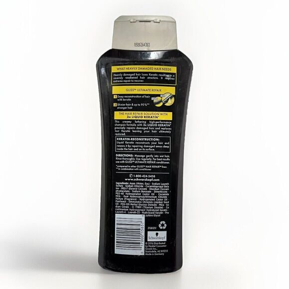Schwarzkopf Gliss Ultra Repair Shampoo 13.6 Oz NEW - Picture 2 of 2